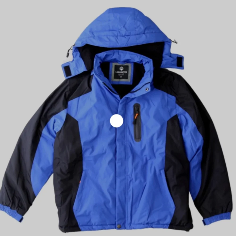 LEEHANTON Adult Fleece Lined Coat, Size: XL, Color: Blue/Black - Picture 1 of 5